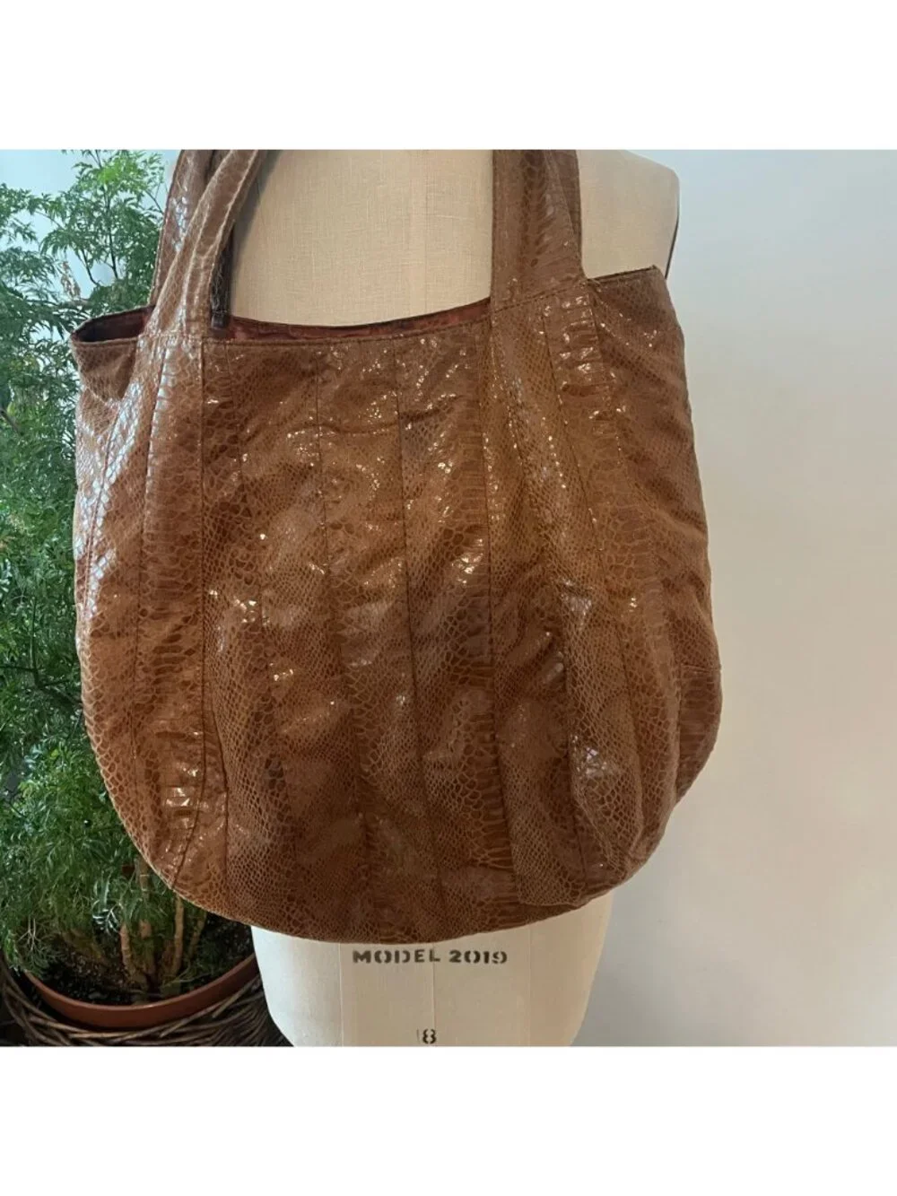 Vintage‎ SABINA Leather Snakeskin Hobo